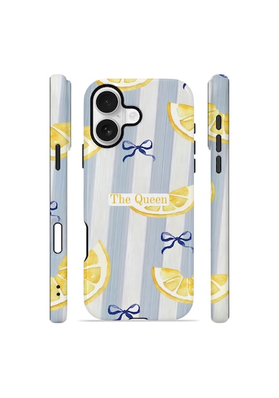 Apple iPhone Uyumlu 17 Vorian Çift Katmanlı Magsafe Kılıf Queen Lemon Bow