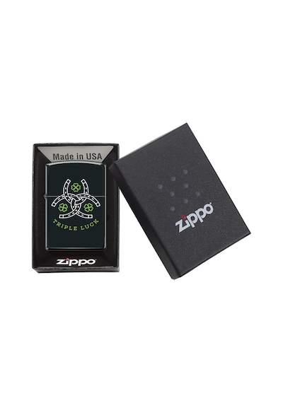 Zippo Triple Luck Dizayn Çakmak Siyah