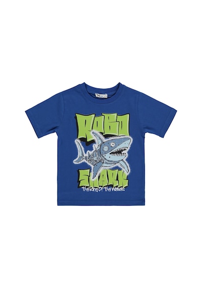 Civil Boys Robo Shark Basklı 2-5 Yaş Tişört - Mavi Koyu Saks
