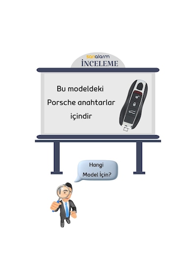 Premium Porsche Cayenne Panamera Macan Smart Nano Anahtar Kılıfı Siyah