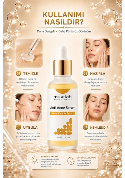 Akne Ve Siyah Nokta Karşıtı Serum Yağlı Ve Karma Ciltler İçin Leke Karşıtı Komedon Temizleyici