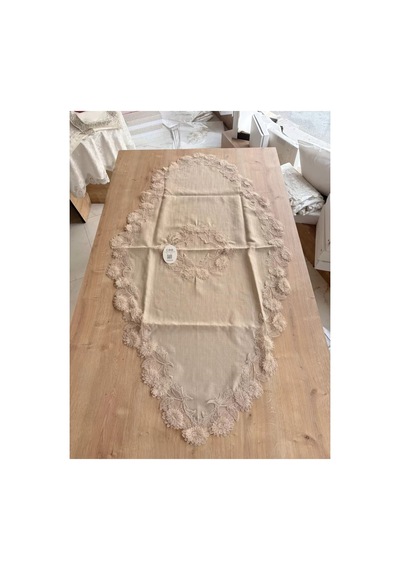 Salon Takımı Çeyizlik Kapiçino Runner Set 5 Parça Keten Masa Örtüsü Runneri Flowers Bzckh1958 Çok Renkli