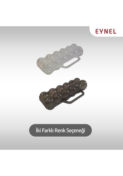 Saplı 12'li Yumurta Taşıma Kutusu, Plastik Buzdolabı İçin Yumurtalık Pikniklik Pratik Yumurta Taşıma Kabı Şeffaf, 1 Adet