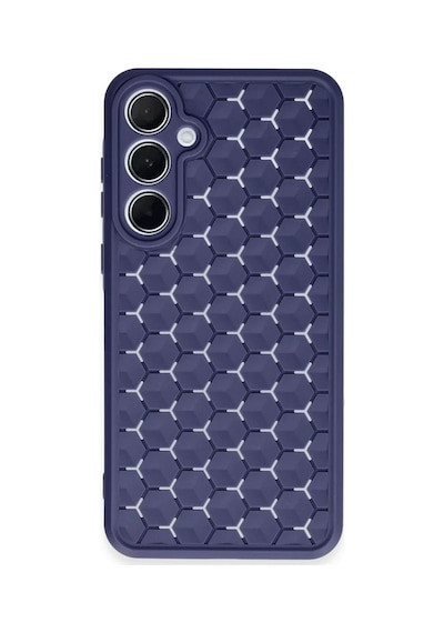 Newface Samsung Galaxy A55 5g Kılıf Petek Silikon Kapak - Lacivert