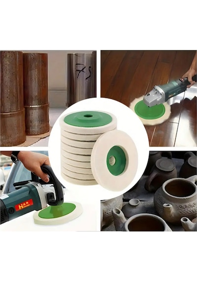 Senbang Yün Parlatma Diski 115 Mm 10 Lu Set İnce Keçe Polisaj Diski Metal Ve Oto Cila