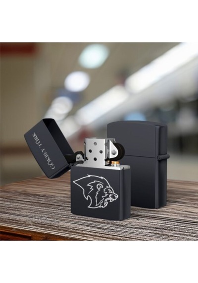 Isimli Aslan Desenli Benzinli Metal Çakmak