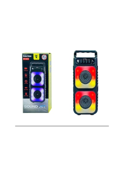 Hf-3225 Rgb Işıklı Taşınabilir Bluetooth Mikrofon Destekli Hoparlör 3x2 İnç Çift Woofer Usb Tf Destekli