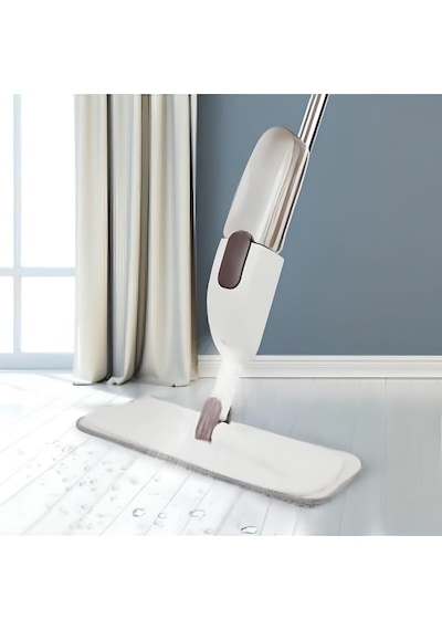 Deterjan Hazneli Sprey Mop Seti - 360 Derece Döner Başlıklı Püskürtmeli Mop, 3 Adet Mikrofiber Yedek Bezi Hediyeli