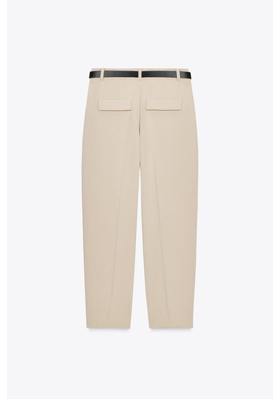 Açelyaokcu Premium Vento Orta Bel Kısa Paça Lycra Pantolon Taş