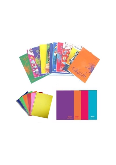Çınar 80 Yaprak Kareli A4 Defter 2 Adet Çok Renkli