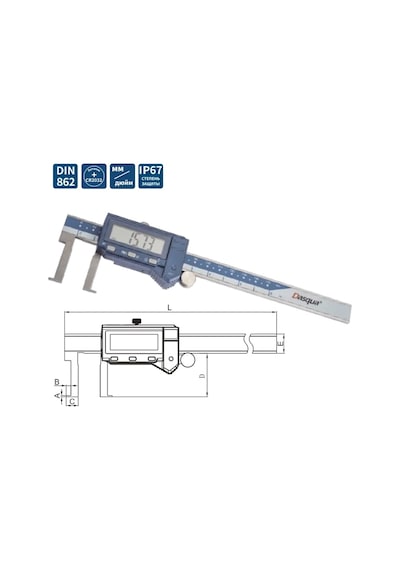 Dasqua 20-150mm İç Çap Kanal Kumpası Ip67 Yağa, Suya Dirençli 0.01mm 2580-5105