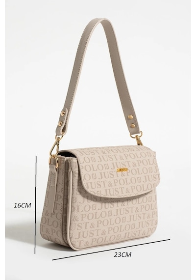 Just Polo Günlük Kombinlere Uygun Kadın 2 Bölmeli Omuz Çantası Taş Renk 22858266