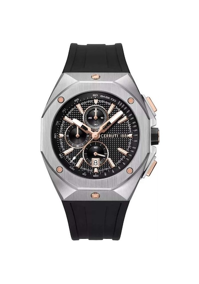 Cerruti 1881 Cıwgo0073201 Quartz Silikon Siyah 43x48 Mm Erkek Kol Saati Gri