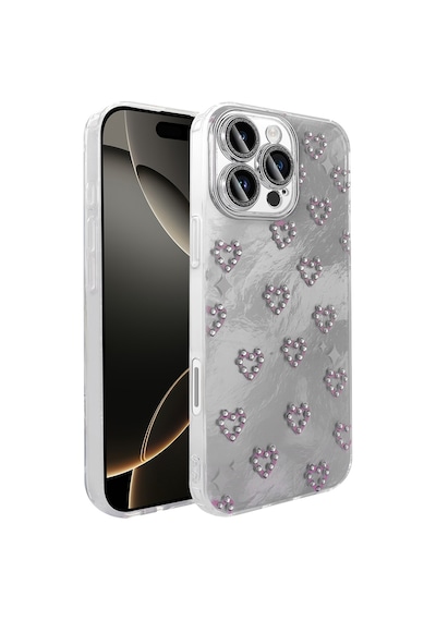 Apple Uyumlu iPhone 16 Pro Kılıf Kamera Korumalı Figürlü Zore Ponti Silikon Kapak Beyaz