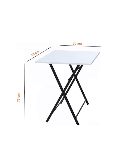 Kare Beyaz Balkon Bahçe Çalışma Mutfak Masası 70x70cm