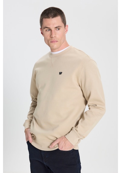 Wrangler Regular Fit Normal Kesim Bisiklet Yaka Bej Sweatshirt W242726614 Bej