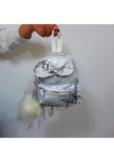Fiyra Crn Beyaz Pullu Kız Çocuk Sırt Çantası 16cmx20cmx10cm Beyaz