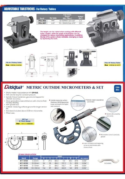 Dasqua 0-25 Mm Mekanik Dış Çap Mikrometre