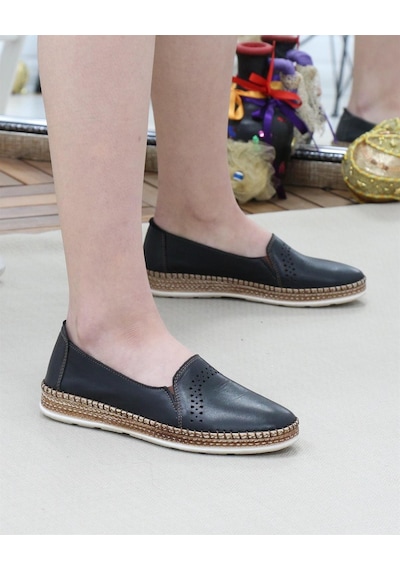 Nesil Shoes Syg P51 Siyah Hakiki Deri Kadın Ayakkabı