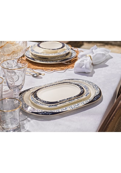 Schafer Tılsım Lace Yemek Takımı 60 Parça-lacivert