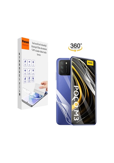Poco M3 Pro 2in1 Kırılmaz Cam Özel Kesim Hydrogel Film