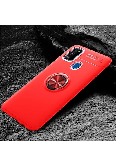 Samsung Galaxy Uyumlu M21 Kilif Yüzüklü Tam Korumali Silikon Kapak 418007936
