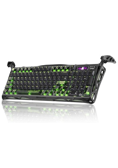 Gravastar Mercury K98 Pro Mekanik Kablosuz Gaming Klavye Phantom Black, İngilizce Q, Ufo Switch %9