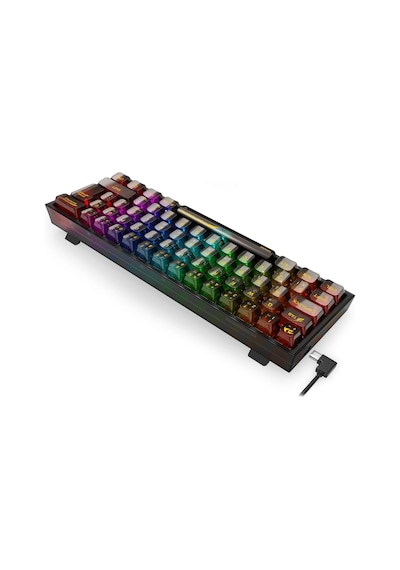 Redragon K617 Rgb Fizz Şeffaf Siyah Kablolu Mekanik Türkçe Klaye