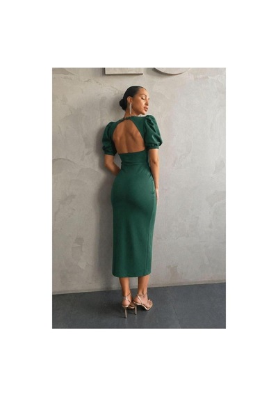 DefyModa Kadın Trend Model Krep Kumaş V Yaka Kısa Kollu Abiye Elbise Zümrüt DefyModa Kadın Trend Model Krep Kumaş V Yaka Kısa Kollu Abiye Elbise Zümrüt