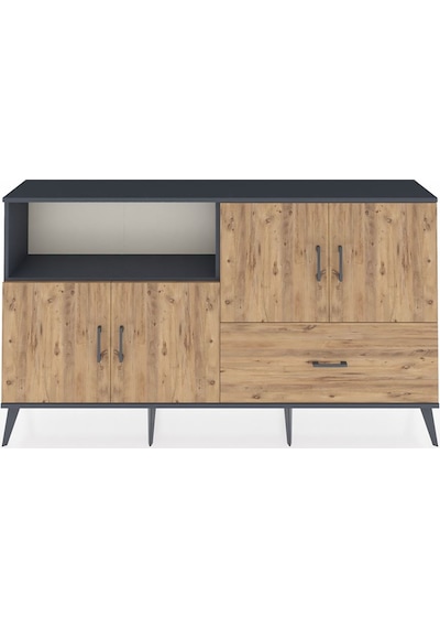 Arges Konsol 4 Raflı Tek Çekmeceli 4 Kapaklı 176x30x99 Antrasit-ç Antrasit-çam Arges Konsol 4 Raflı Tek Çekmeceli 4 Kapaklı 176x30x99 Antrasit-ç Antrasit-çam