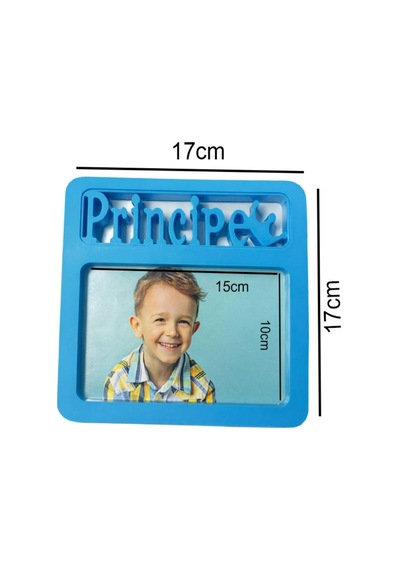 Çocuklara Özel Prens & Prenses Fotoğraf Çerçevesi Pembe Prenses & Mavi Prens Tasarımlı 10x15 Cm Çocuk Çerçevesi Mavi