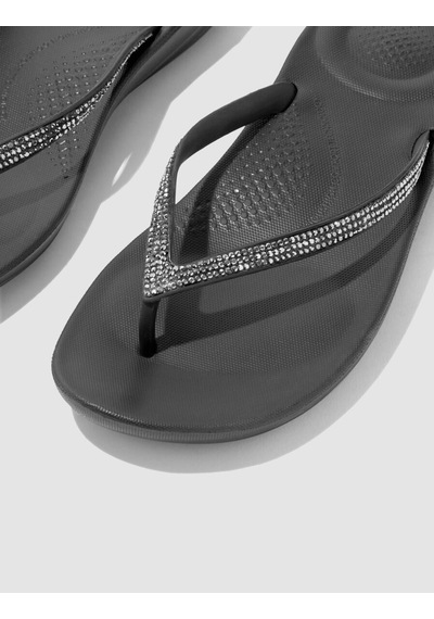 Fitflop Iqushıon Sparkle R08 Siyah Kadın Parmak Arası Terlik Siyah