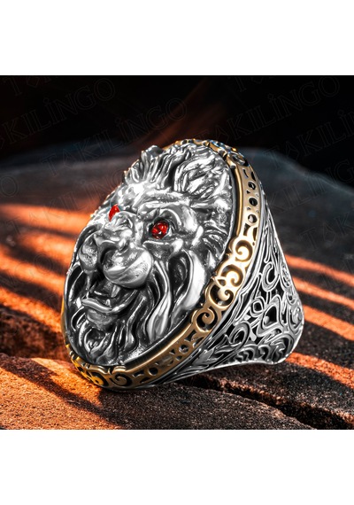 Takılingo 925 Ayar Gümüş Büyük Boy 3d Aslan Motifli Koleksiyonluk Erkek Yüzük Gümüş