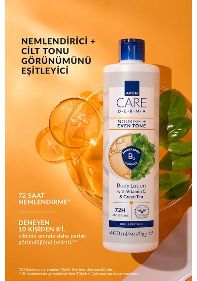 Avon Care Derma Nourish + Even Tone Vücut Losyonu 400ml İkili Paket