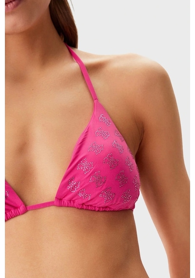 Guess Kadın Pembe 4g Taşlı Üçgen Bikini Üst Pembe