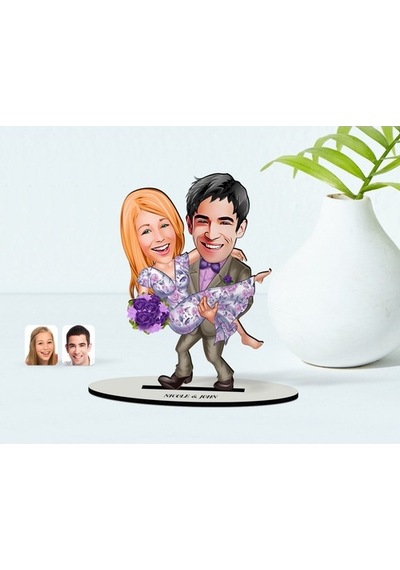 Kişiye Özel Sevgili Karikatürlü Ahşap Biblo Model-56