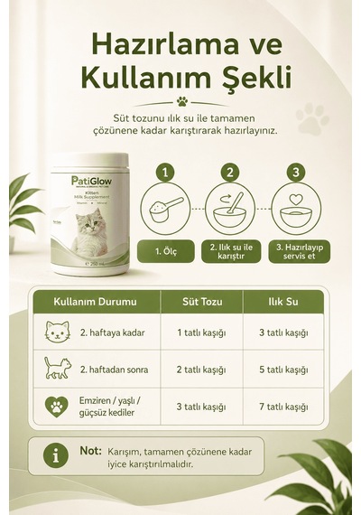 Patiglow Kedi Süt Takviyesi