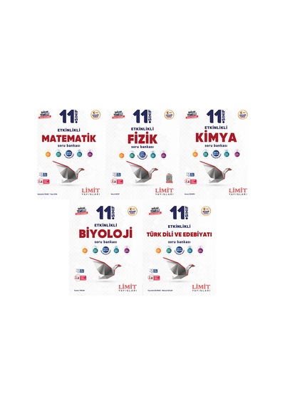 Limit 2027 11. Sınıf Matematik + Fizik + Kimya + Biyoloji + Türk Dili Ve Edebiyatı Soru Bankası Seti 5 Kitap Maarif Model