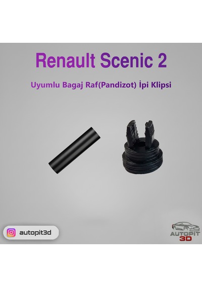 Renault Scenic 2 Uyumlu Bagaj Rafı Pandizot İpi Klipsi