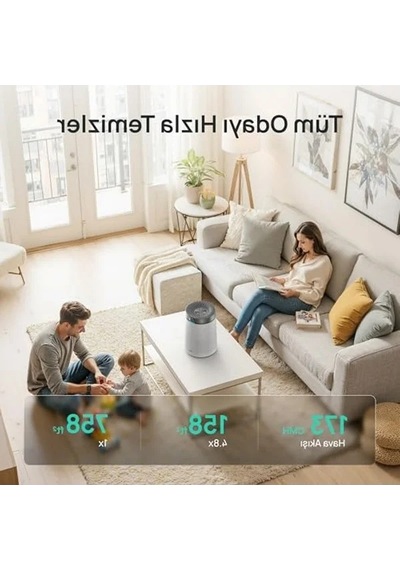 Akıllı Hava Temizleyici, Hepa Filtre İle Ultra Sessiz Çalışma Ve Led Ekran 150 Mm