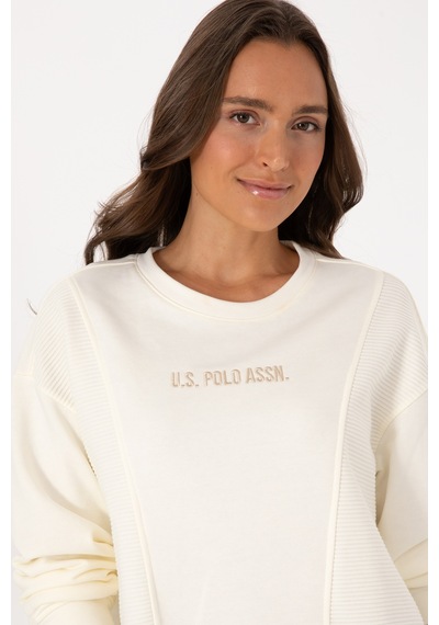 U.S. Polo Assn. Kadın Krem Bisiklet Yaka Sweatshirt 50307792-VR256