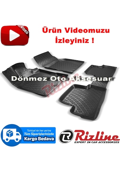 Nissan Qashqai 3D Paspas Havuzlu Siyah 2014-2019 Arası Rizline