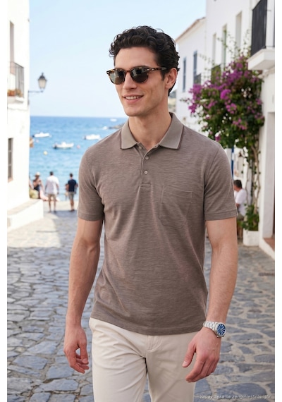 Buratti Pamuklu Regular Fit Göğüs Cepli Düğmeli Polo T Shirt Erkek Polo T Shirt 4565001 Kahve Buratti Pamuklu Regular Fit Göğüs Cepli Düğmeli Polo T Shirt Erkek Polo T Shirt 4565001 Kahve
