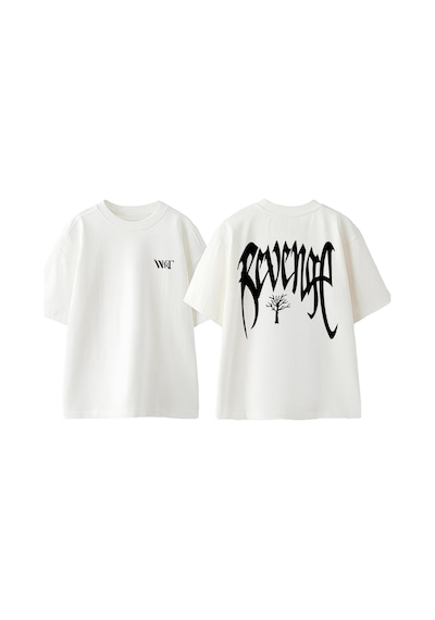 Thewert Xxxtentacion Revenge Logo Tasarım Sırt Baskılı Pamuk Beyaz Oversize T-shirt