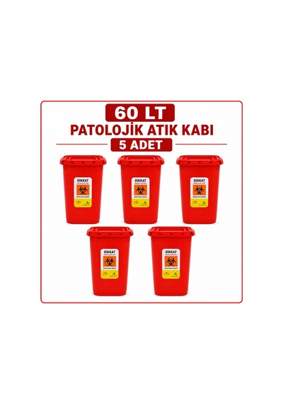 60 Lt Patolojik Atık Kabı 5 Adet