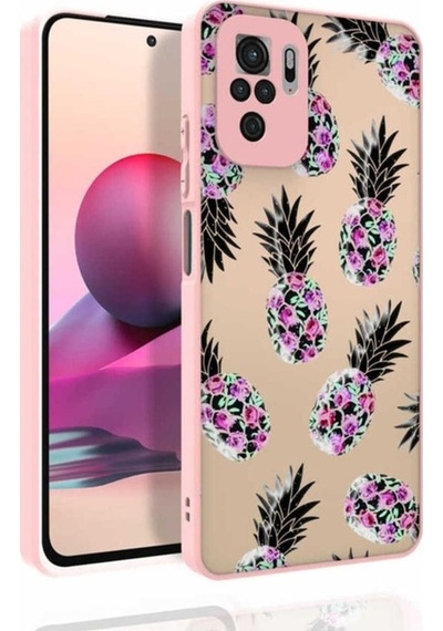 Xiaomi Redmi Note 10 Kılıf Desenli Kamera Korumalı Parlak Zore Nora Kapak NO1