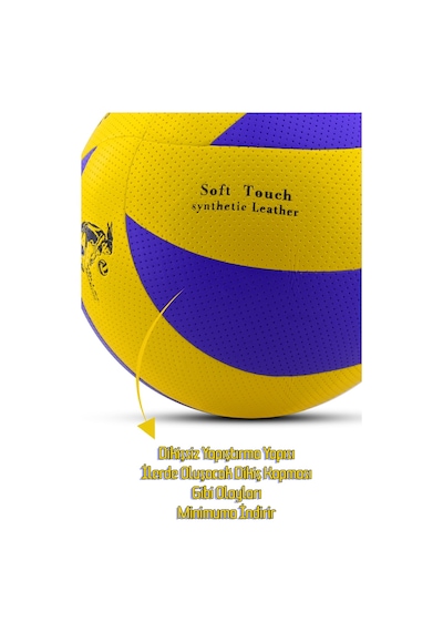 Telvesse Yapıştırma Voleybol Topu Pompalı Set Soft Touch İç-dış Mekan Uygun 8 Panel Mavi 280 Gram Mavi