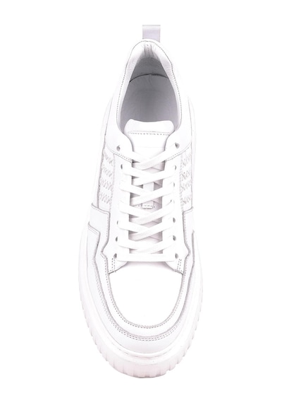 Shoetyle - Beyaz Hakiki Deri Bağcıklı Erkek Sneaker 115-k502-1331 Beyaz