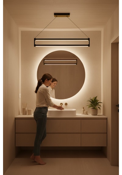 Orion Silver Lineer Led Sarkıt Avize Kumandalı Dim Edilebilir Aşağı Işık Doğal Işık