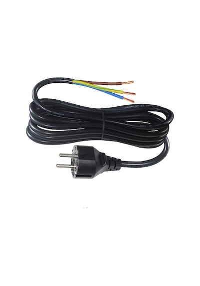 2 Adet - Açık Uç Güç Power Kablosu Fişli 3x0.75 Topraklı - 1 Metre